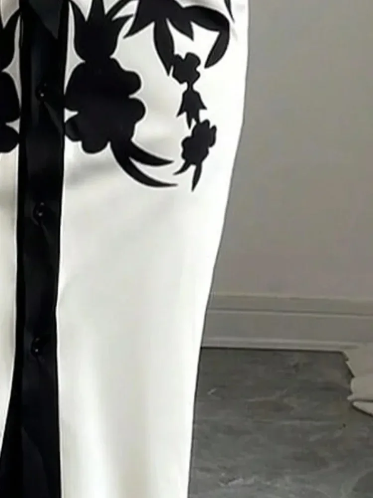 UOOZEE مكتب السيدات مكتب ألف خط فستان 2025 جديد الصيف نصف الأكمام الخامس الرقبة تعادل الخصر زهرة مطبوعة مساء فساتين متوسطة الطول #3