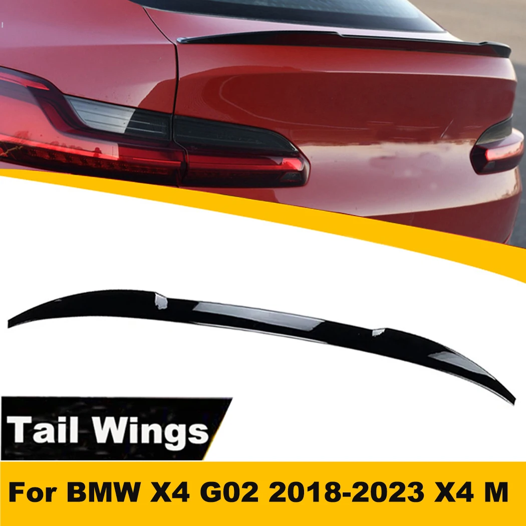 

For BMW X4 G02 2018-2023 X4 M Car ABS Gloss BlackTail Top Wings Fixed Wind Spoiler Rear Wing Auto Decoration Accessories ﻿