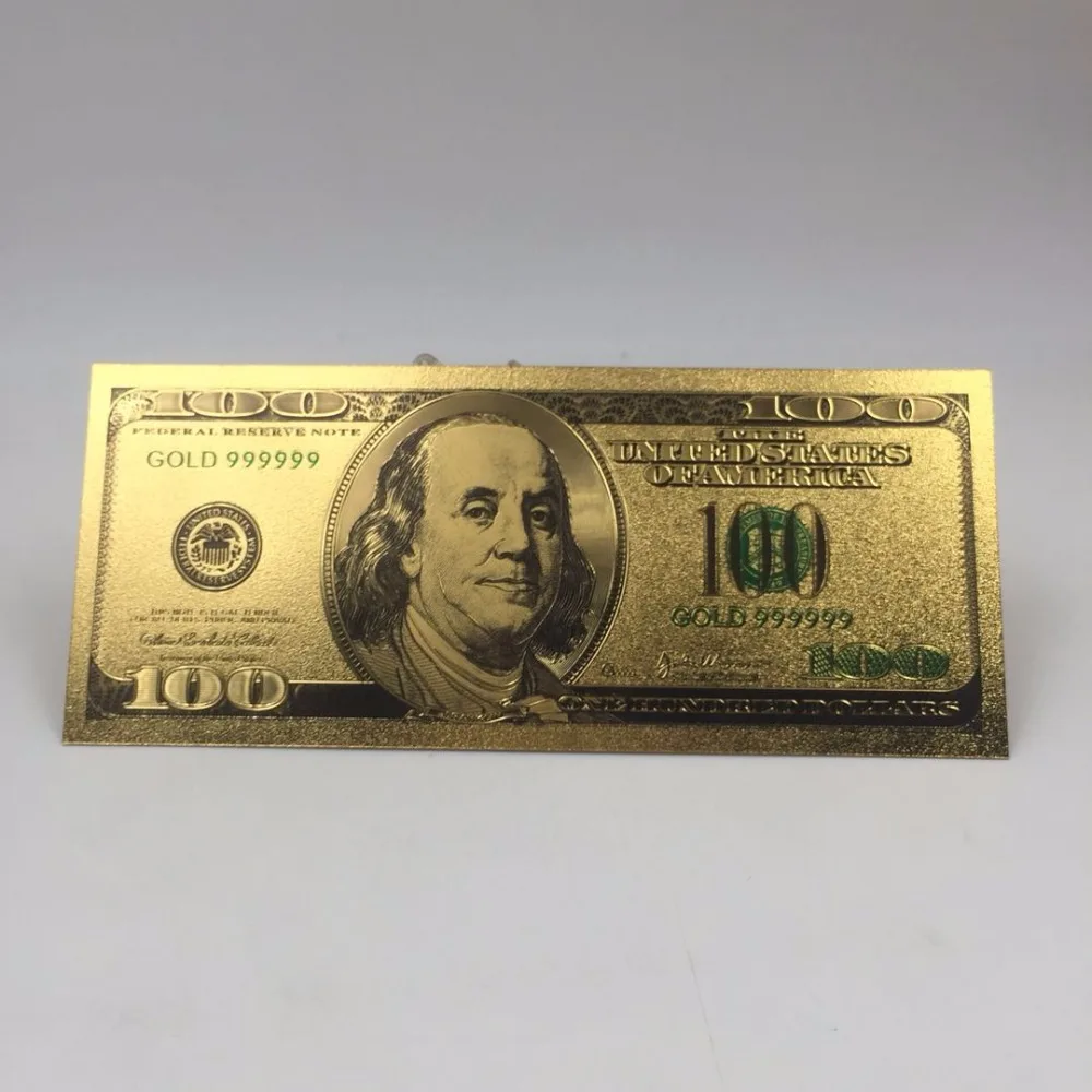 Oro 100 dollari oro nero USD 100 banconota colore argento colorato per collezione souvenir