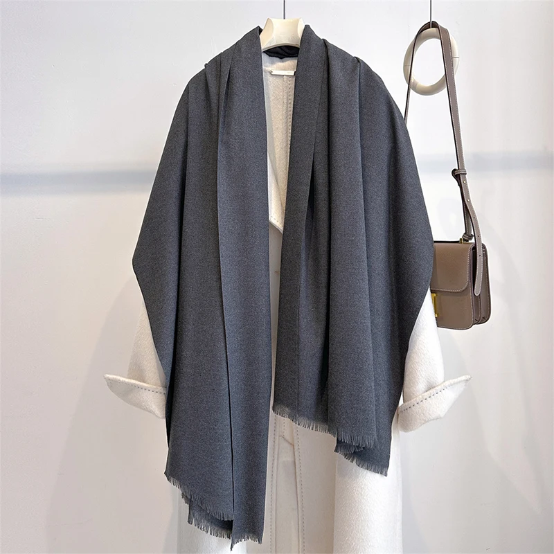 ผ้าพันคอไหมพอนโชฤดูหนาว 2025 ผ้าพันคอยาวสำหรับผู้หญิง ผ้าพันคอแคชเมียร์อุ่นๆ ผ้าคลุมศีรษะแบบฮิญาบ ผ้าพันคอไหมพรมแบบเรียบ ผ้าพันคอพัชมีนาสำหรับผู้หญิง ผ้าพันคอคลุมศีรษะแบบผ้าพันคอ รุ่นใหม่