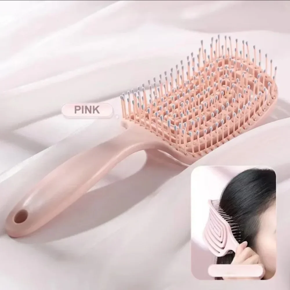 Peine de masaje elástico relajante, peine de masaje del cuero cabelludo, cepillo para desenredar el cabello, herramientas de peinado de secado rápido