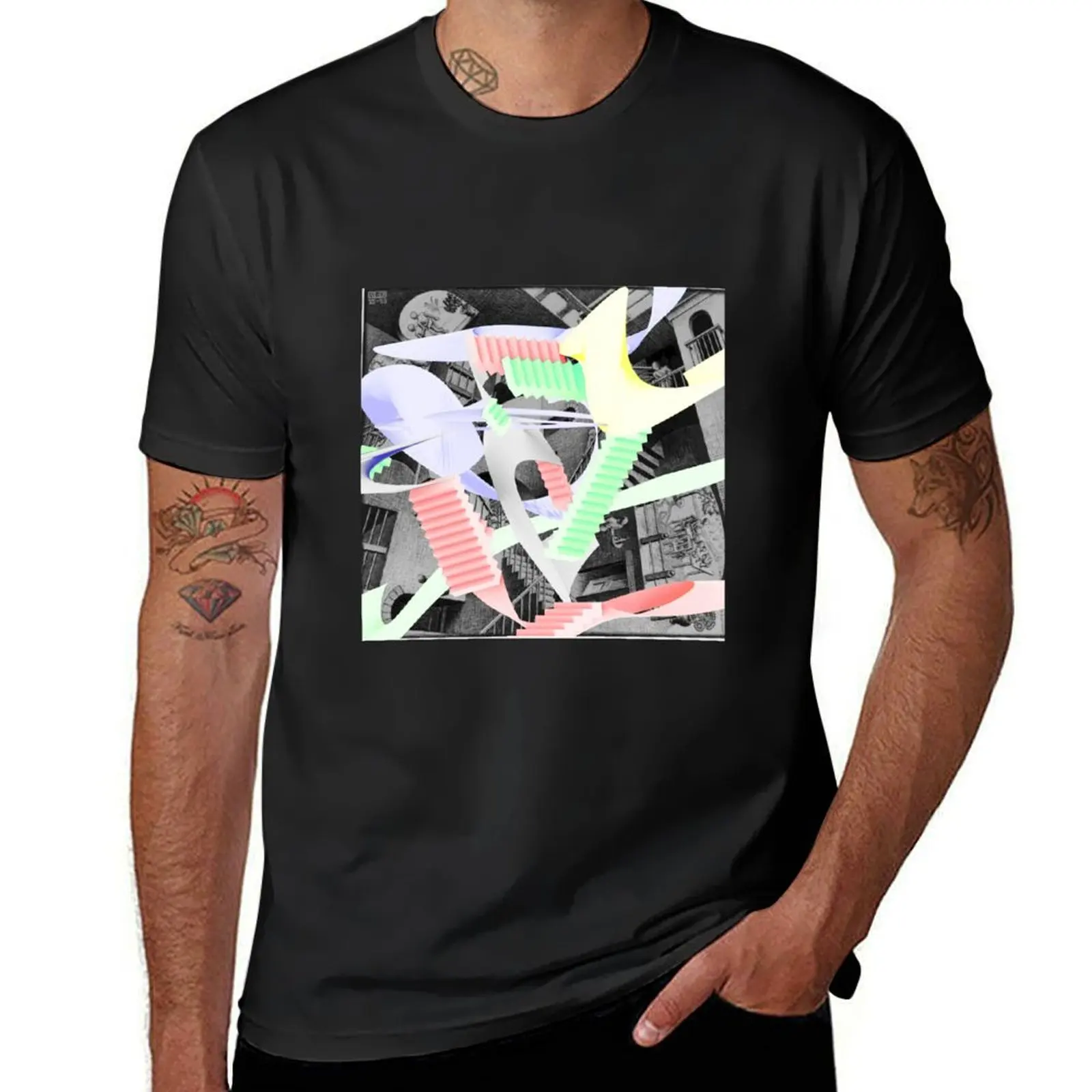 escher T-Shirt tees anime clothes men t shirt