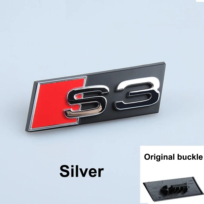 ABS Car Front Grille Emblem Badge for Audi Sline S3 S4 S5 S6 S7 S8 A4L A6L A1 A3 A4 A5 A6 A7 SQ5 SQ7 SQ3 TT Logo Accessories