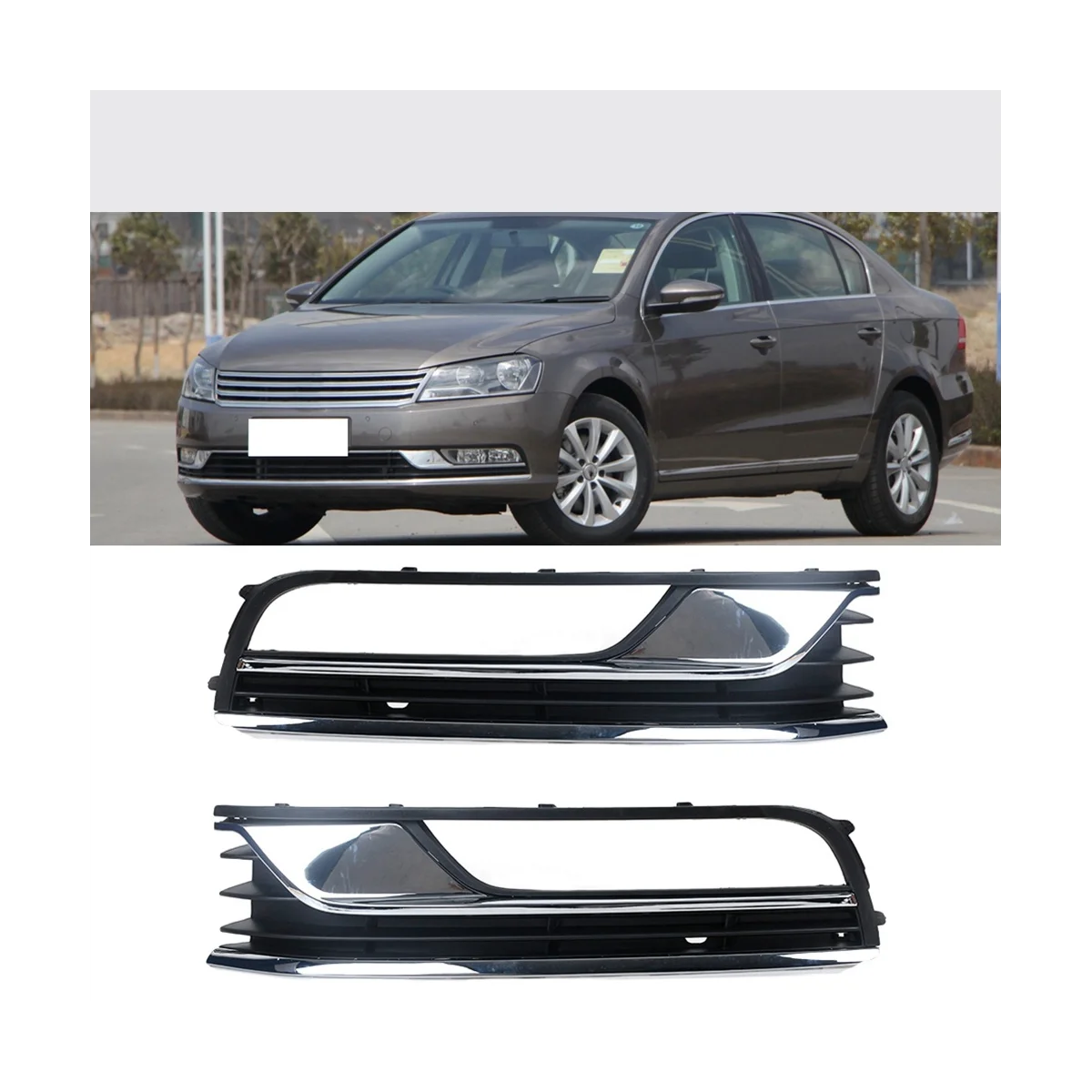 3AD853665 3AD853666 Fog Light Grille Cover Fog Light Cover Auto for VW Passat B7 2012-2016