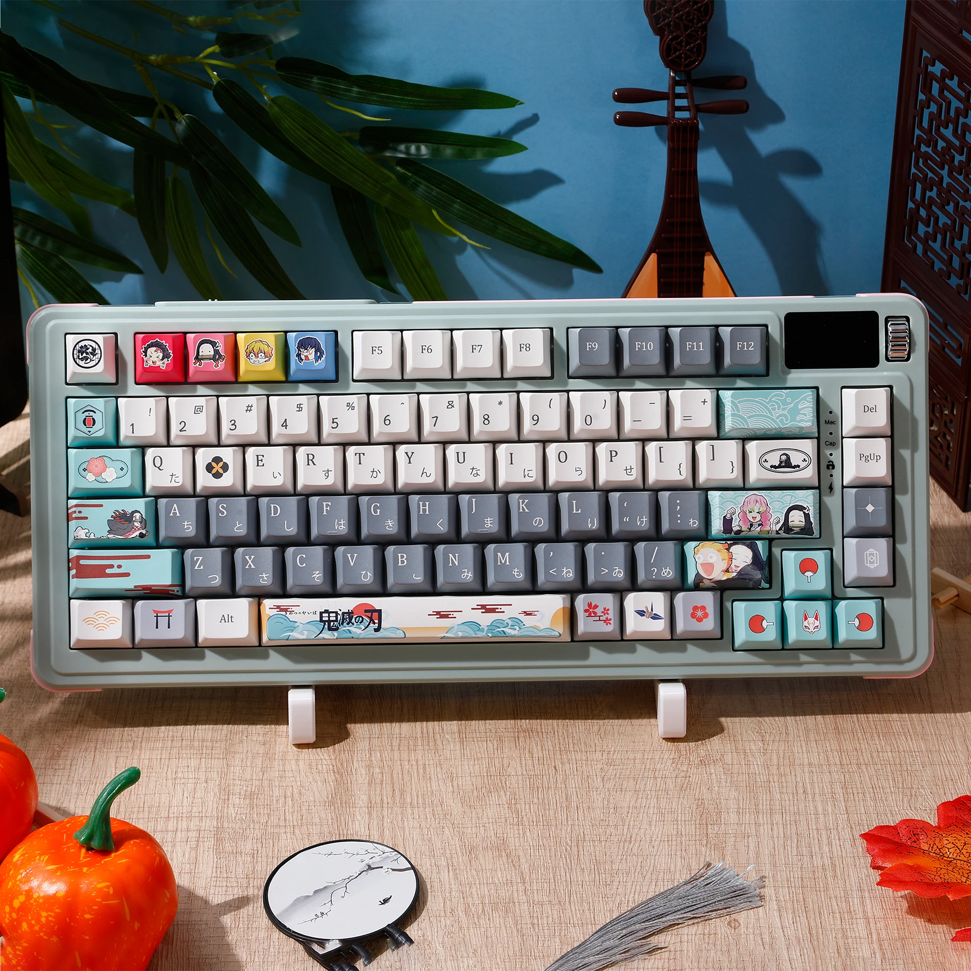 

120 Keys Demon Slayer Keycaps PBT Cherry Anime Custom Positive Engraving Side Engraving Transparent Keycaps for ANSI Mechanical