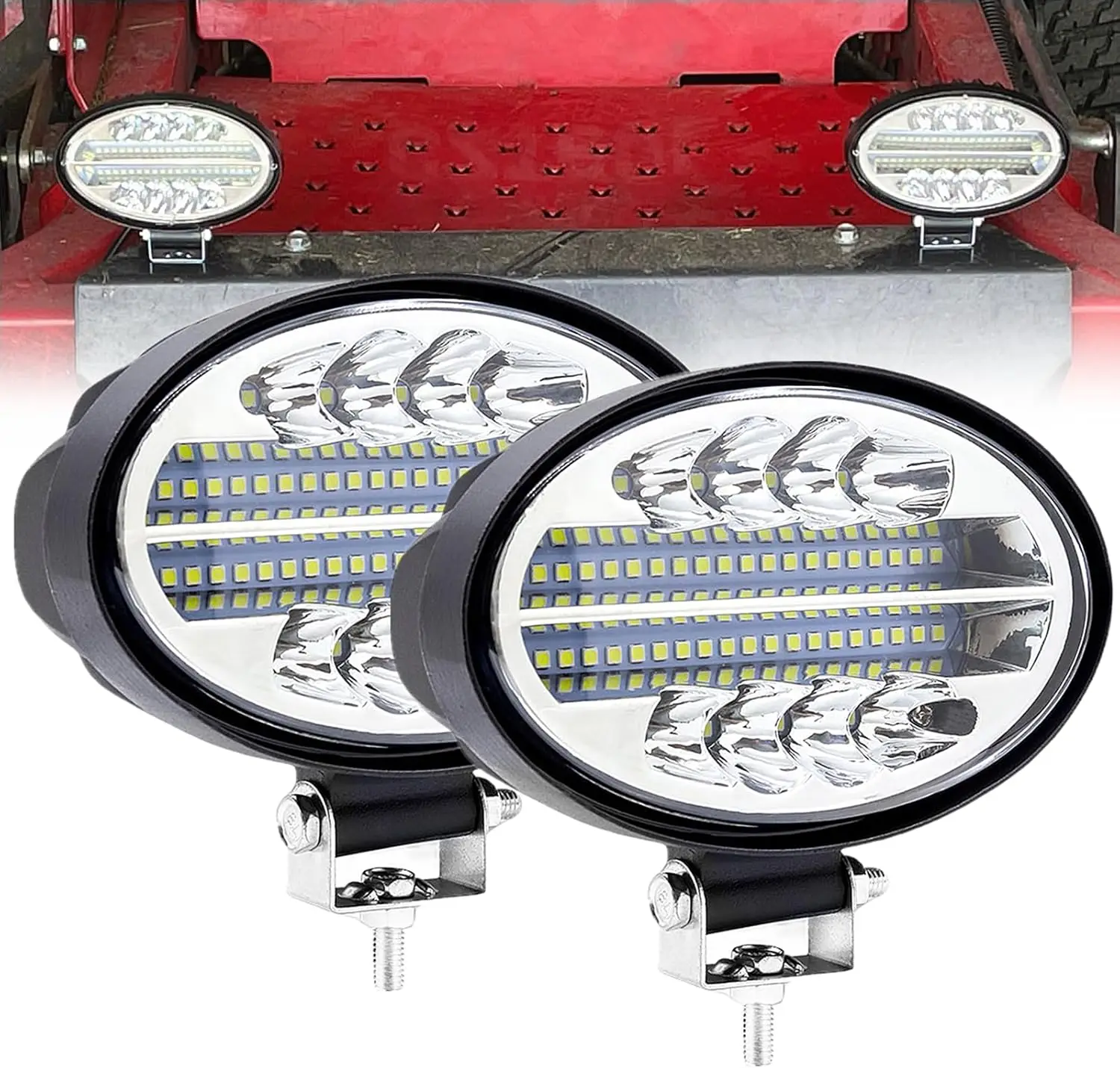 

НОВЫЙ 4-дюймовый овальный мощный 48 светодиодных чипов, светодиодный рабочий фонарь 144 Вт, 12 В, 24 В, DRL-прожектор для автомобиля, грузовика, внедорожного трактора, модернизация