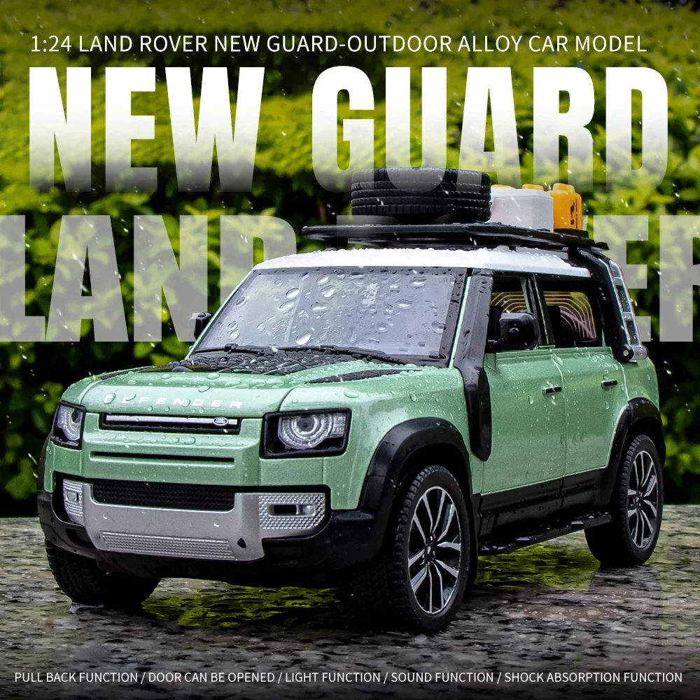 [CubeFun]1:24 Land Rover New Guard-Outdoor Alloy Car Model Sound And Light Pull-Back Toy Car Boys Collection Gifts For Children