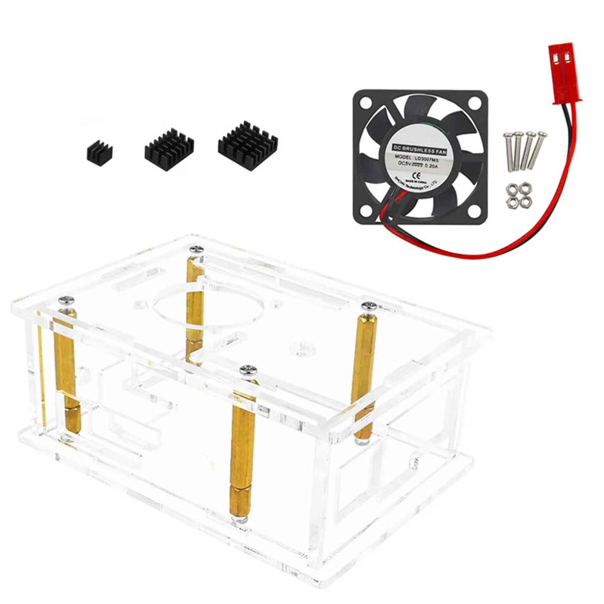 For Orange Pi 3B Acrylic Case Transparent Shell Active Passive Cooler Cooling Fan Heatsink