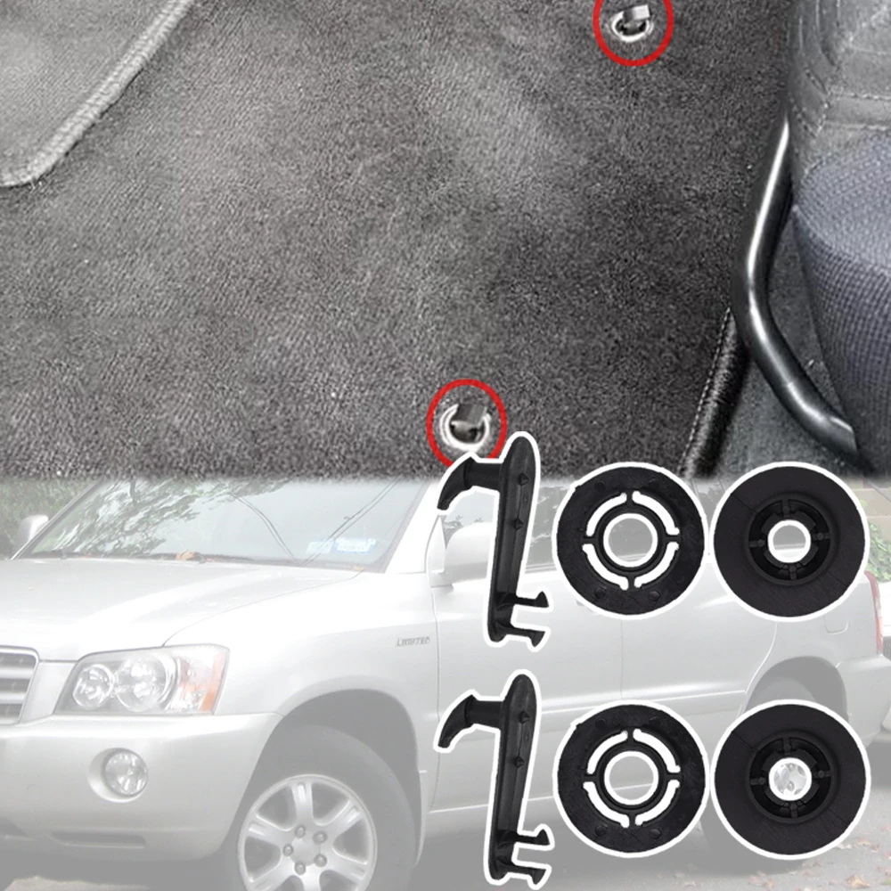 2 Zestaw do Toyota Highlander XU20 XU40 2001 - 2013 Kluger Land Cruiser J100 Dywanik samochodowy Mata podłogowa Klips mocujący Zacisk Nit