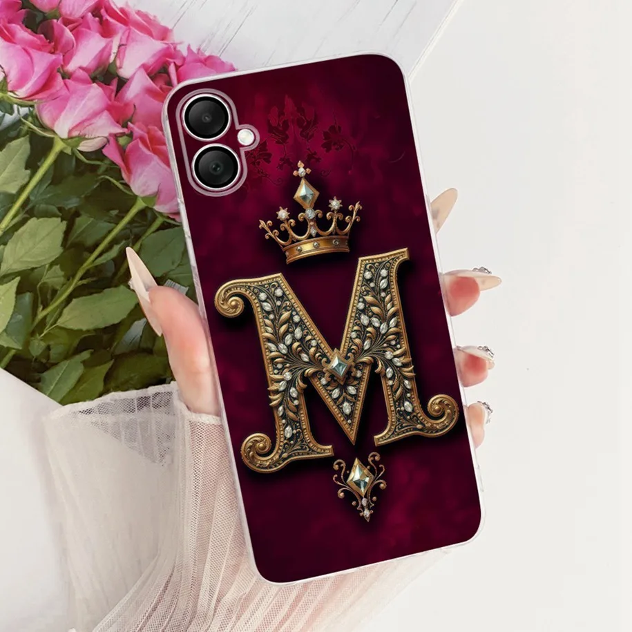 لسامسونج غالاكسي A06 4G حافظة فاخرة رسالة تاج لينة سيليكون الغطاء الخلفي لسامسونج A05 A04 A04e A042F A045F A055F A 06 كابا #6