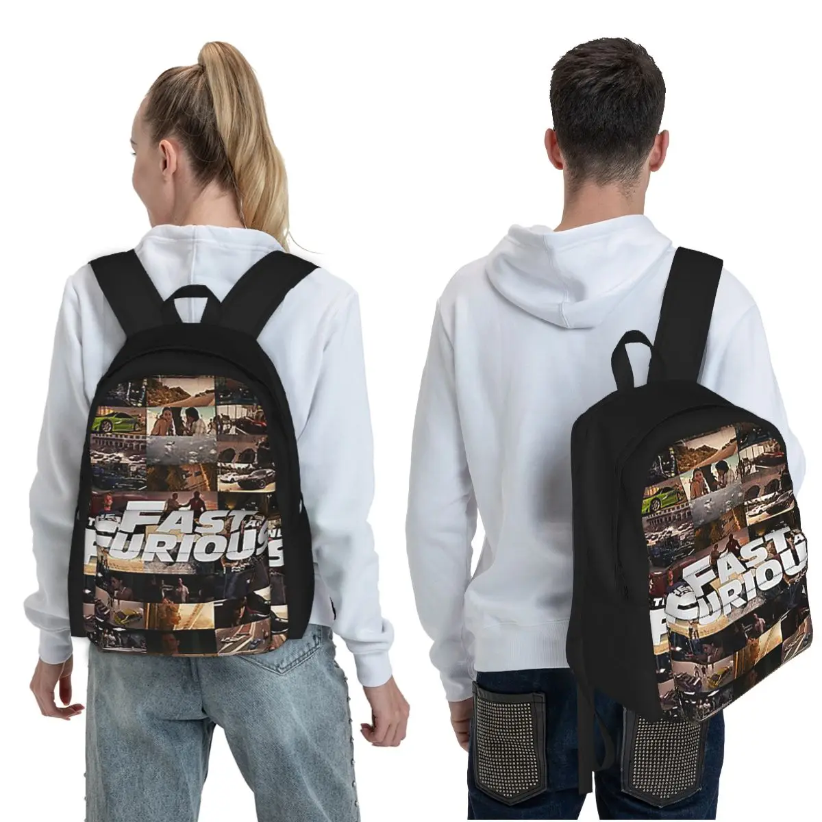 Fast & Furious -Legends - Tribute Student Backpack School Bag Hiking Travel Daypack for Boys Girls Fashion Bookbag Shoulder Bags
