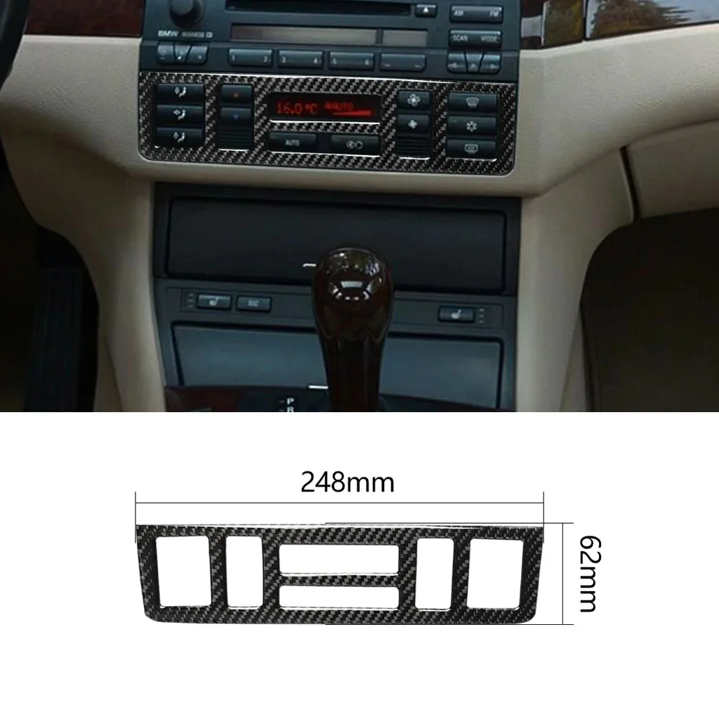 

For BMW E46 Accessories 3 Series 1998-2005 Carbon Fiber Interior Pegatinas De Coche Console Trim Cover Sticker Auto Assesories