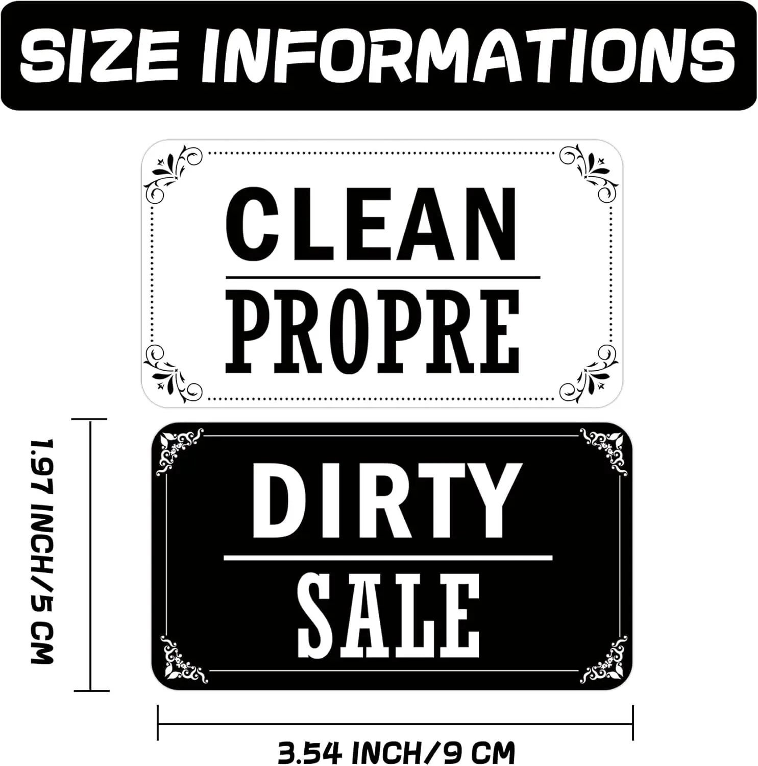Clean Dirty Dishwasher Magnet Double Sided Dish Washer Magnetic Flip Decoration Universal Indicator for Dish Bin Decor Kitchen O