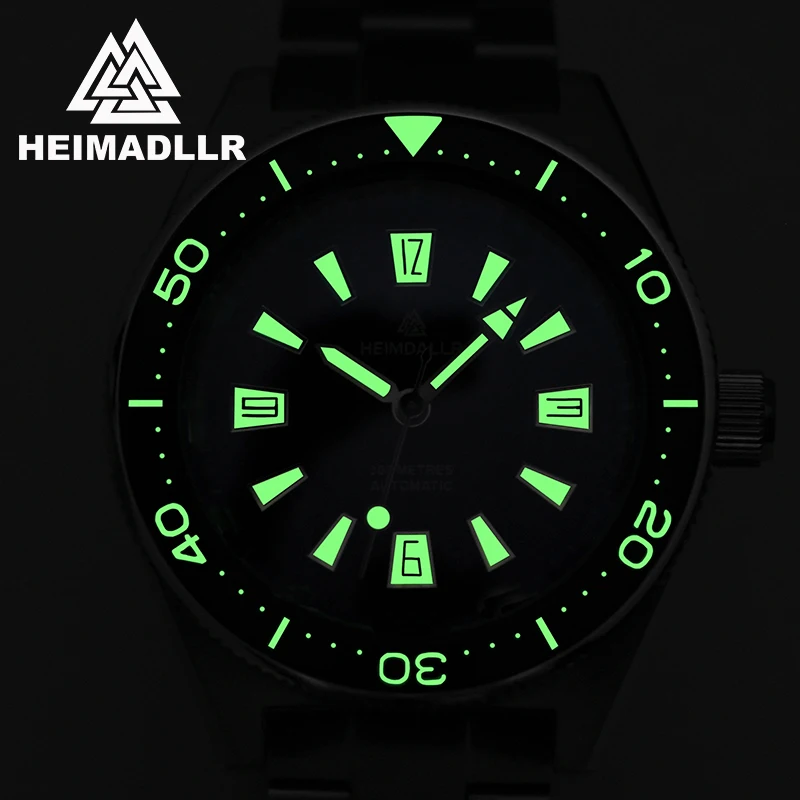 ساعات غواص رجالي HEIMDALLR H14 مرآة الياقوت 200 متر مقاومة للماء LuminousNH35A ساعات رجالية ميكانيكية أوتوماتيكية من الفولاذ