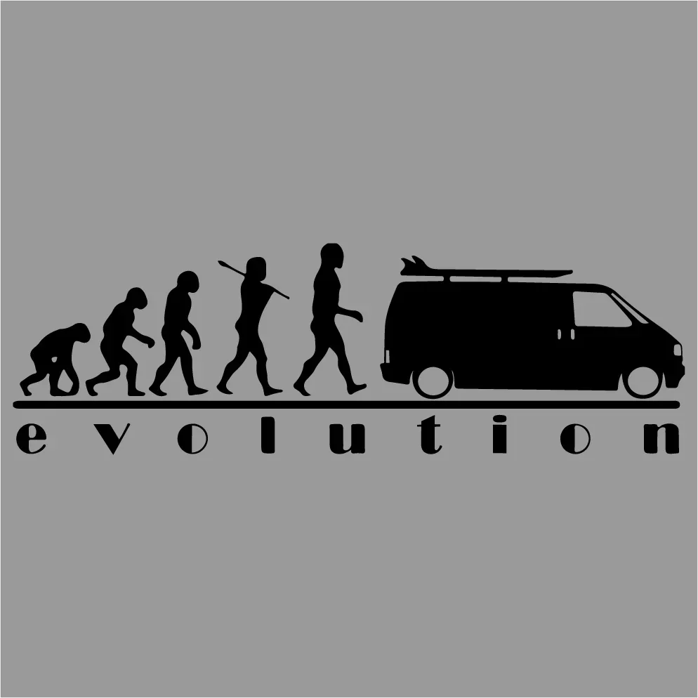 EVOLUTION Sticker Camper Van T4 Camper Vinyl Decal Decor Car Van Window Vehicle Truck Art Signs Aesthetic Fun Human History