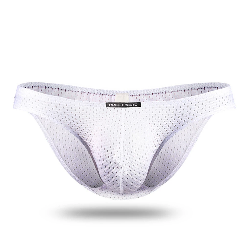 

Fashion Men Sexy Ice Silk See Through Slim Fit Underwear Mesh Breathable Thong Underpants Lingerie Jockstrap Solid Male Briefs