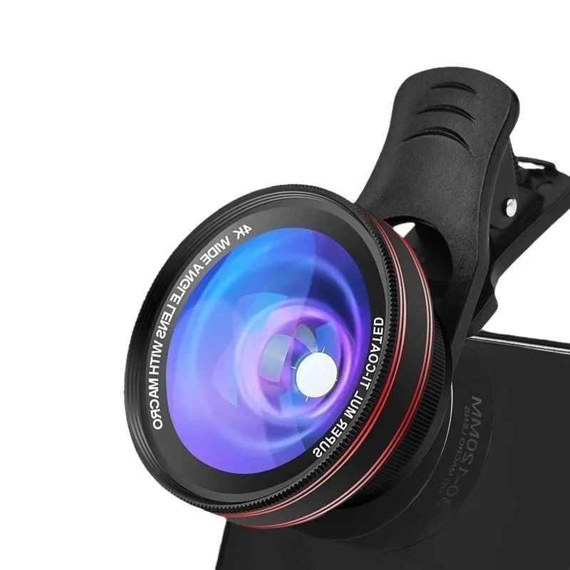 2-Funktionen-Handyobjektiv, 0,45 x Weitwinkelobjektiv und 12,5 x Makro-HD-Kameraobjektiv, universell für iPhone und Android-Handy