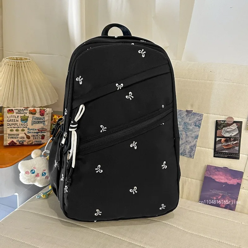 New Student Backpack Fashionable and High-quality Women's Backpack Solid Color Versatile Large Capacity Travel Storage Backpack