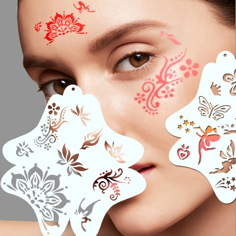 Stencils For Body Painting Face Art Stamps Temporary Tattoos Reusable Stencils Plastics