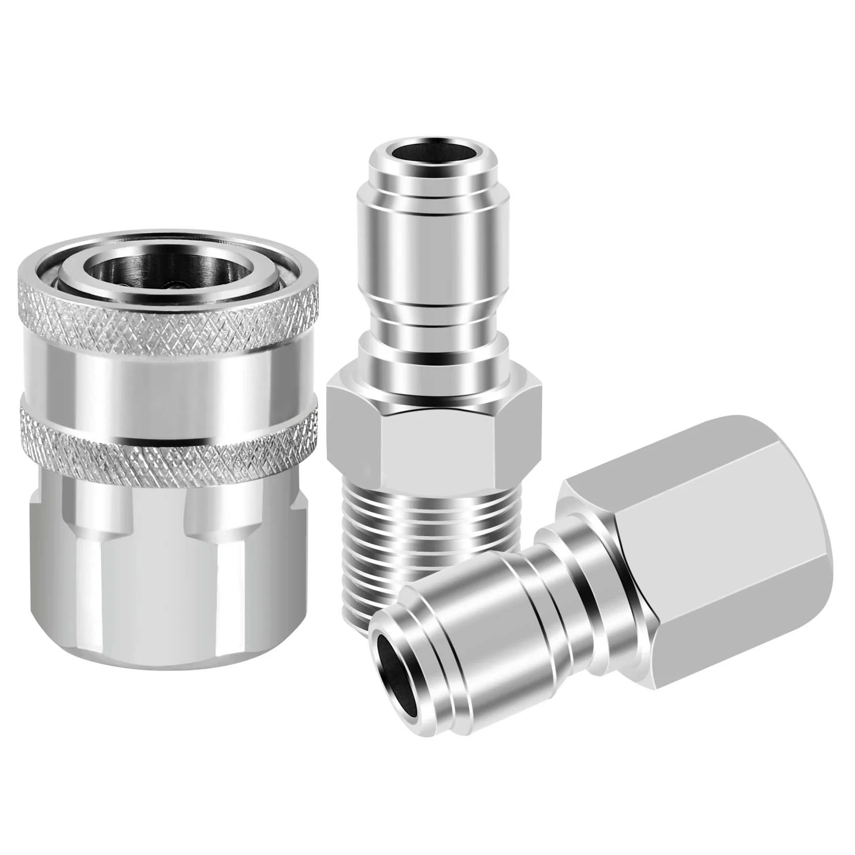[NEWA08R】 NPT 3/8 Inch Male And Female Quick Connector Kit Pressure Washer Adapter Set And 1 Pieces NPT 3/8 Inch Pressure Washer