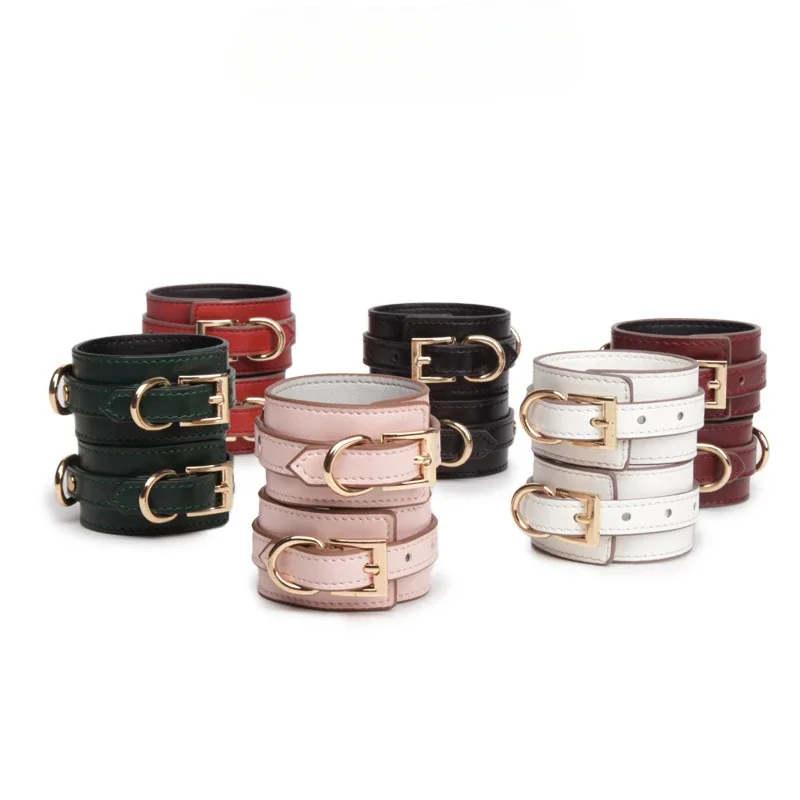 BDSM Handcuffs Sex Toys Bed Bondage Slave Train Cosplay Leather Restraints Feet Fetish Adult Erotic Sex Game Flirting Sex Store