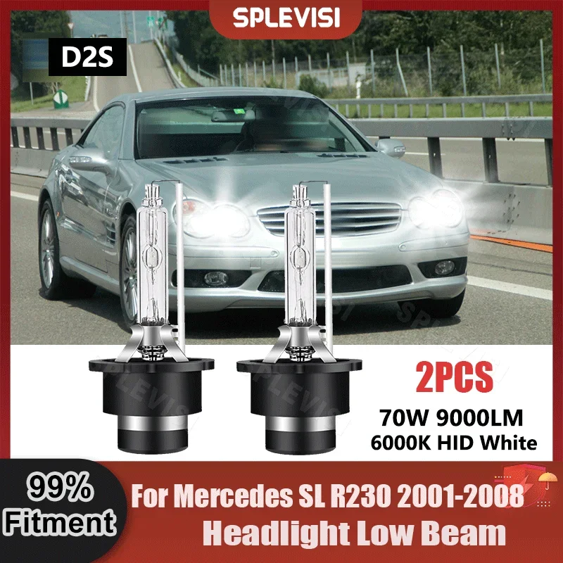 A Pair D2S Headlight Low Beam Xenon Light 250% Brightness 9V-16V For Mercedes SL R230 2001 2002 2003 2004 2005 2006 2007 2008