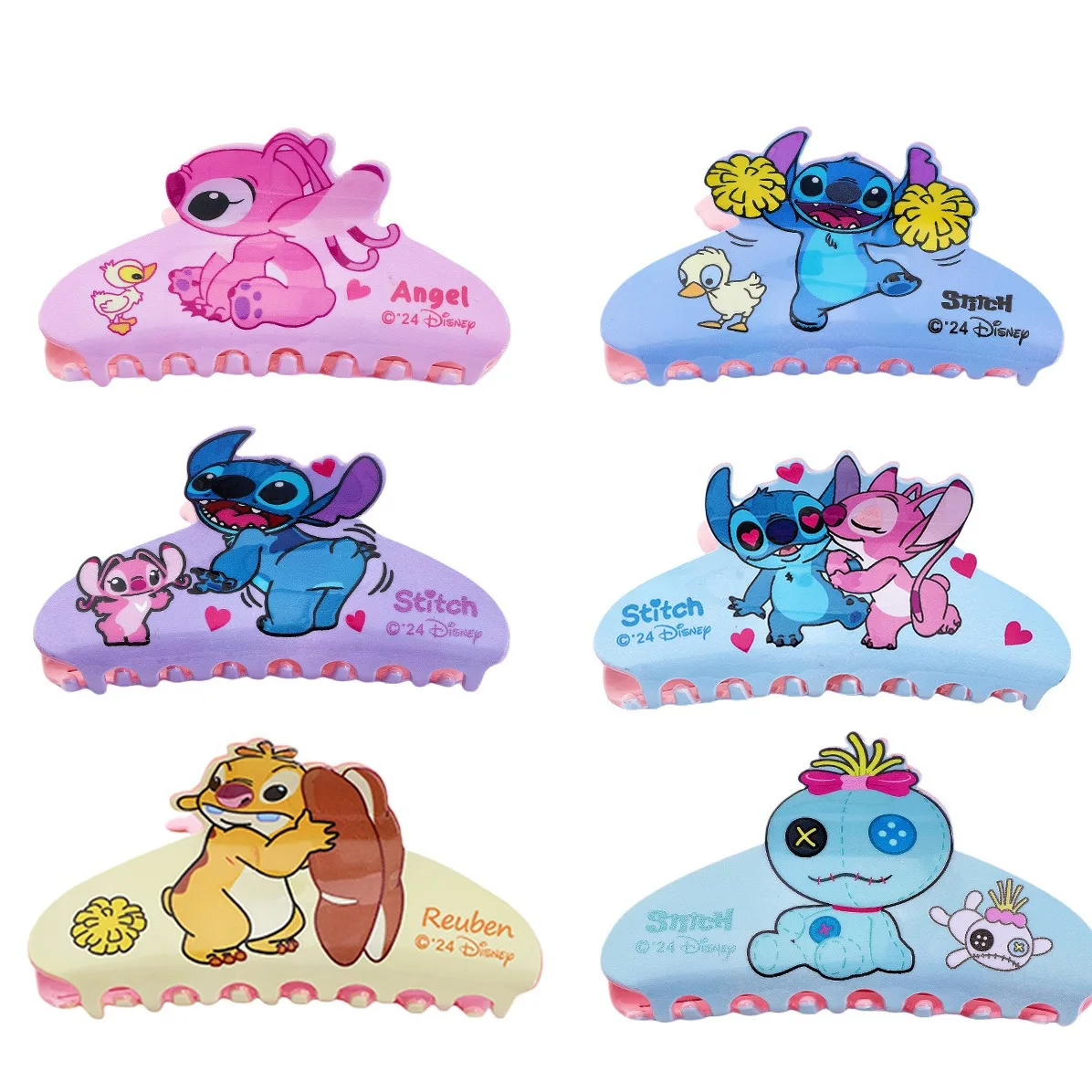 Cute Stitch Acrylic Hair Sewn Claw Clip Cartoon Hairclip Lilo & Stitch Anime Peripheral Ornament Fashion for Girl Birthday Gift