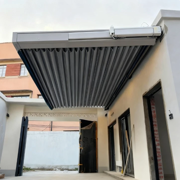 

Remote Control Automatic Telescopic Awning,App Controlled Electric Canopy,Built-in Light Outdoor Shelter,Retractable Patio Cover