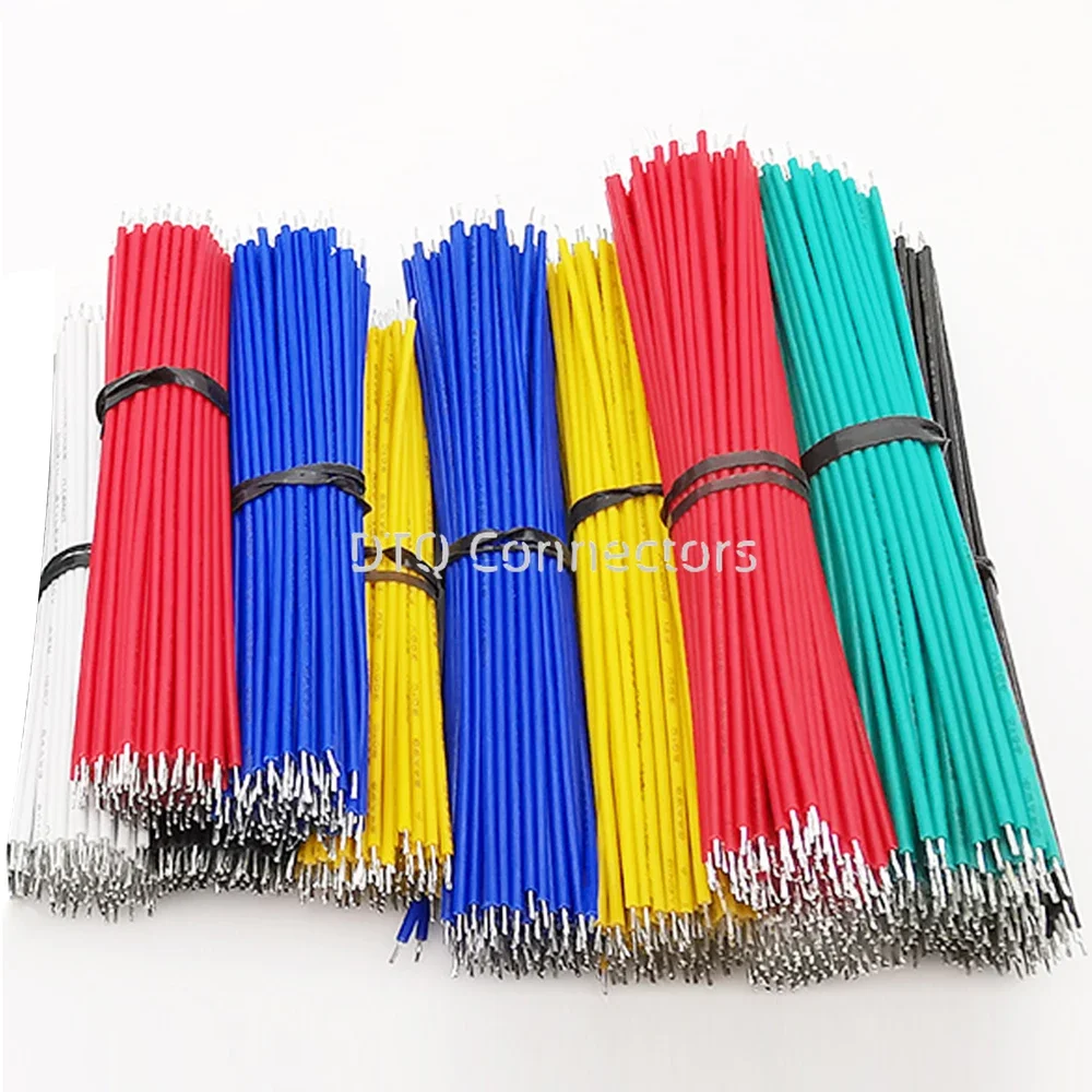 100PCS  6 Colors 26/24/22/20/18AWG jumper soldering UL1007 double ended tinned electrical wire