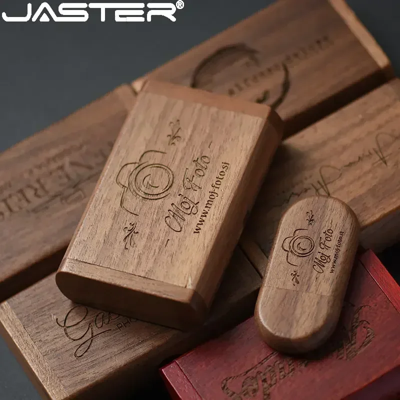 JASTER USB 2.0 gorąca sprzedaży owalne drewniane USB + BOX pendrive (darmowe własne logo) USB 4GB 8GB 16GB 32GB 64GB pamięć USB