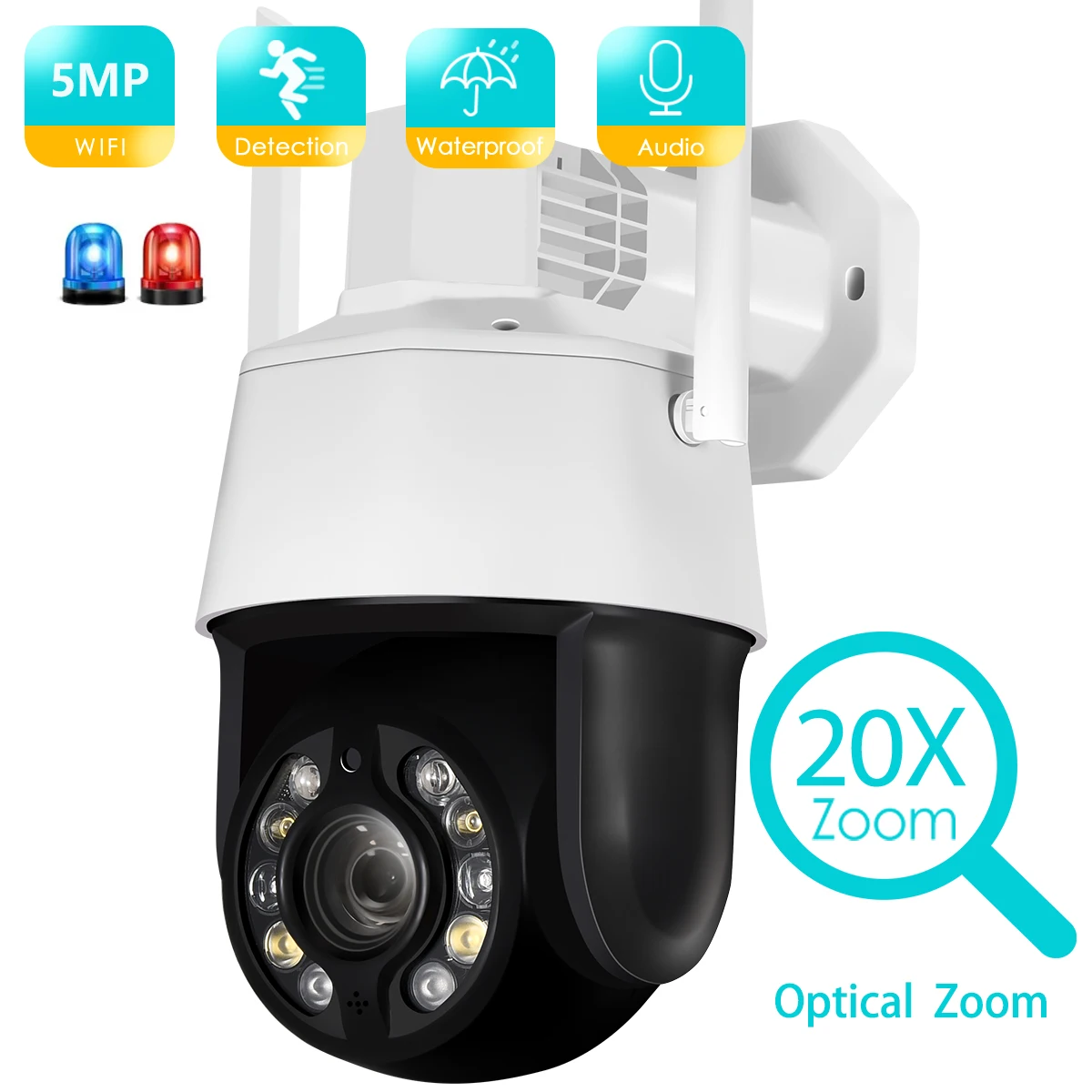 

BESDER 20X Optical Zoom 5MP WiFi PTZ Camera Outdoor Ai CCTV Camera Audio 100M IR Night Vision IP Camera Security Protection