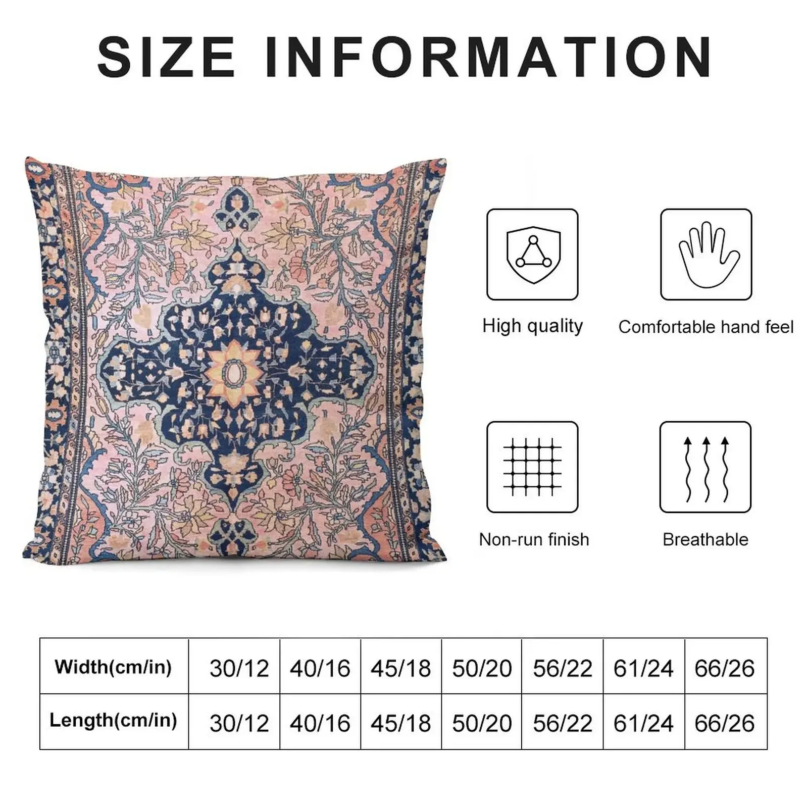 Sarouk Antique West Persian Rug Print Throw Pillow Rectangular Cushion Cover Sofa Cover pillow