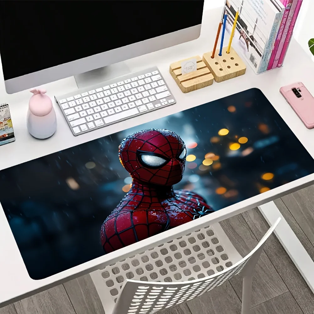Alfombrilla de ratón grande MARVEL Spider-Man Silhouette - 400x900x2 mm, 300x600x2 mm, tamaños 300x800x2 mm, base de goma antideslizante, P de alta calidad