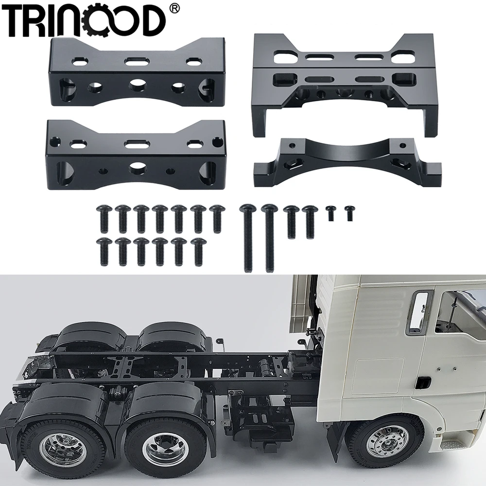 TRINOOD Metal Cross Beam Kit Tail Beam Bumper Axle Modified for Tamiya MAN 1/14th Scale RC Tractor Truck Trailer Upgrade Parts