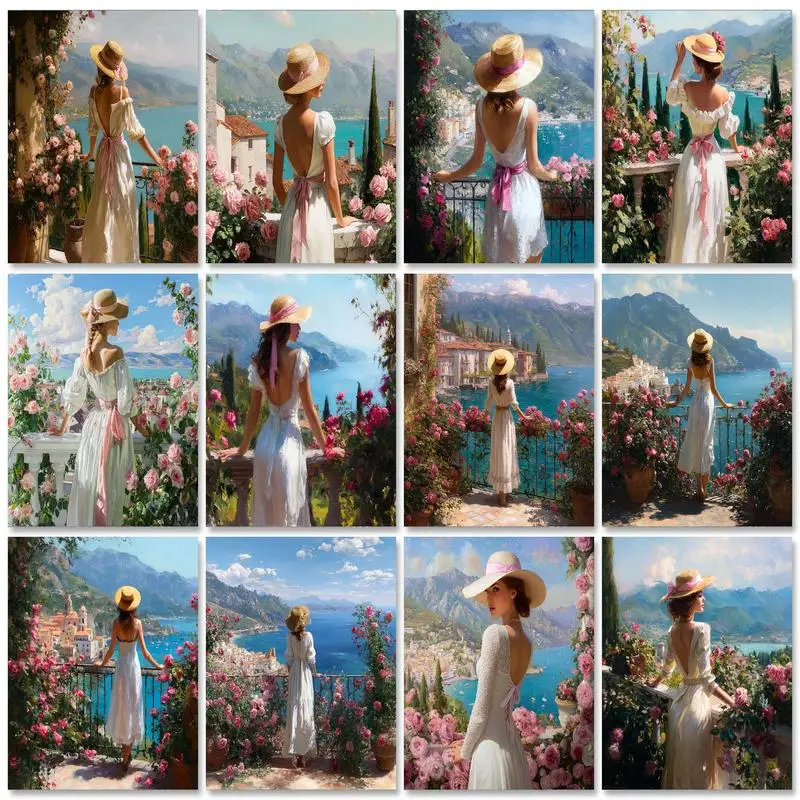 GATYZTORY Woman Painting By Numbers Wall Decor Drawing By Numbers Scenery Modern For Adults Picture With Numbers