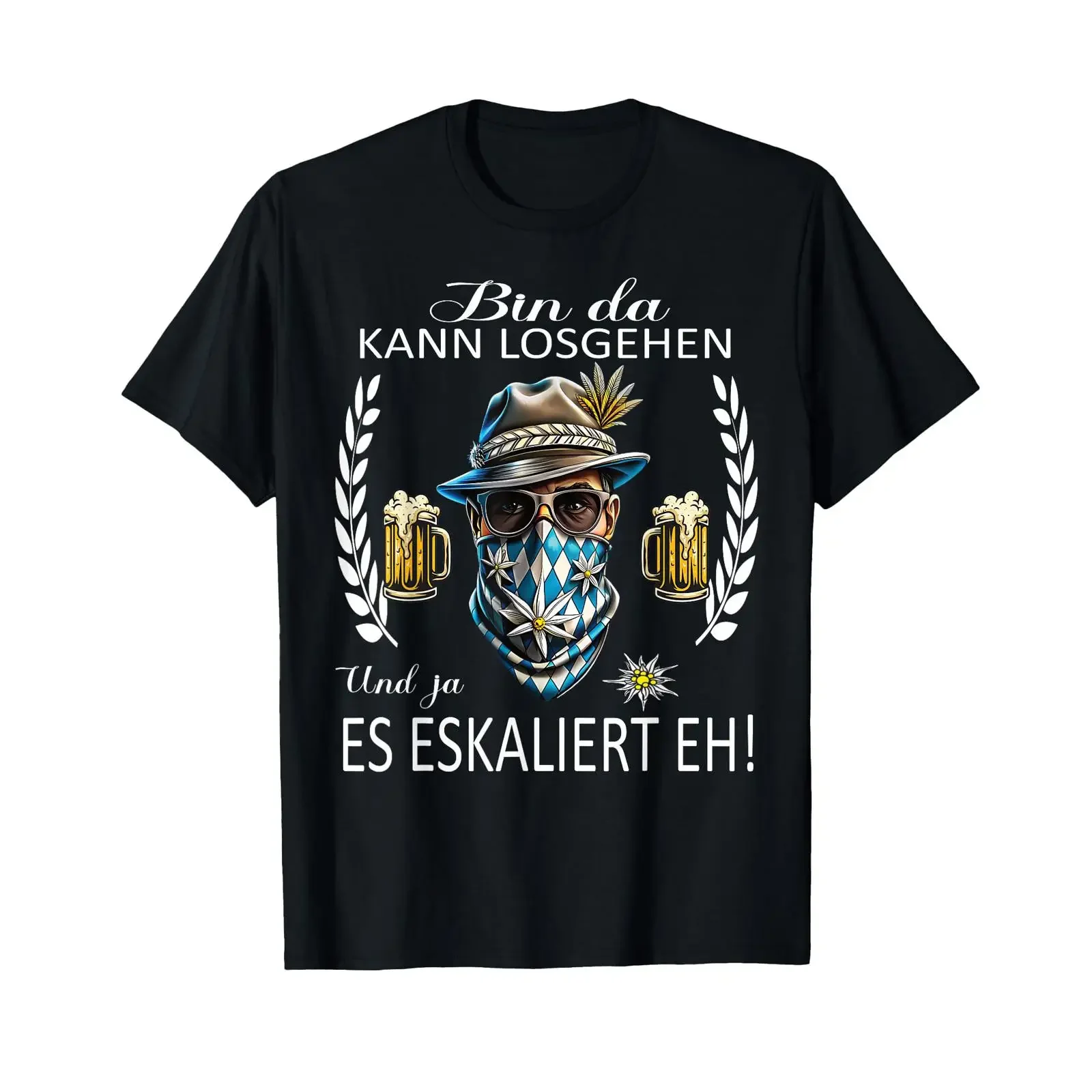 Grantler Trachten Men's Costume Lausbua Matching Oktoberfest T Shirt black vintage Washed Casual Breathable