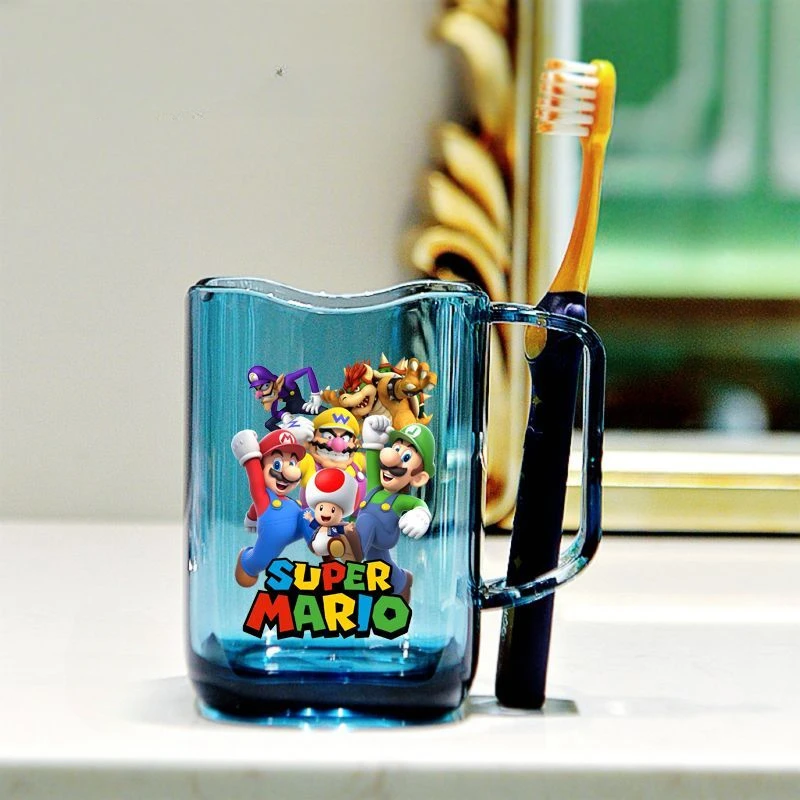 سوبر ماريو بروس كأس فرشاة الأسنان أنيمي الأطفال غسل فرشاة كوب غسول الفم كوب لوازم الحمام السفر المحمولة بهلوان أكواب الهدايا #3