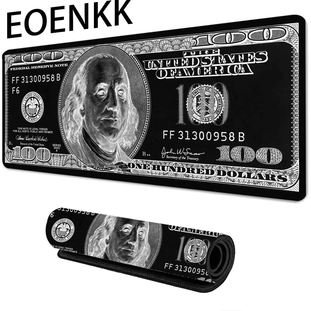 لوحة ماوس العملة، لوحة ماوس كبيرة للكمبيوتر المكتبي، مفارش طاولة ألعاب مطاطية مضادة للانزلاق، لوحة مفاتيح للألعاب، وسادات مكتب طويلة