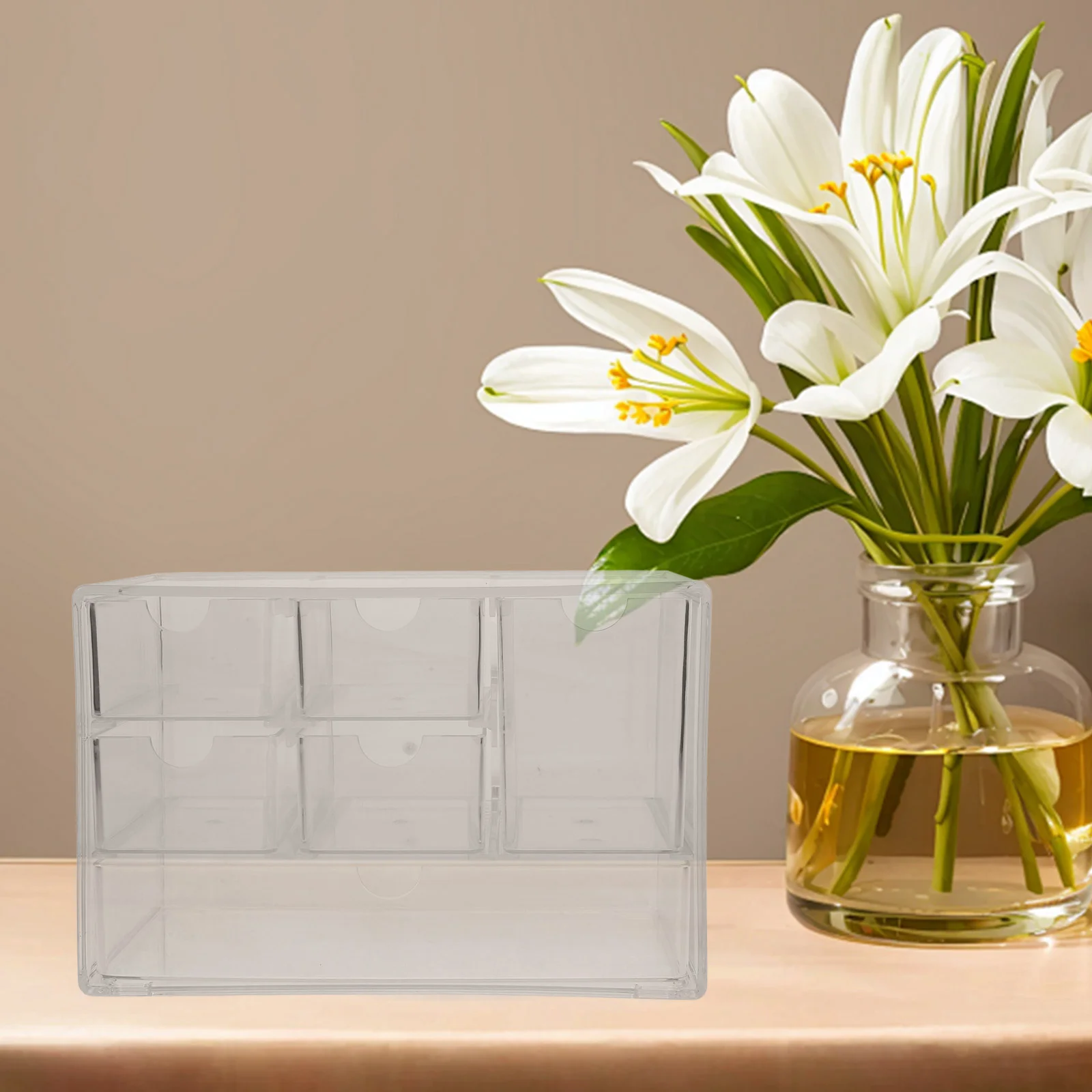 Transparent Storage Box Makeup Drawers Desktop Organization for Organizer with