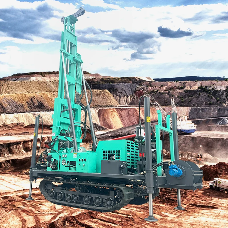 Customized Quality Automatic 280m 300m Depth Diesel Crawler Water Well Rotary Borehole Drilling Rig for Construction Core Rigs