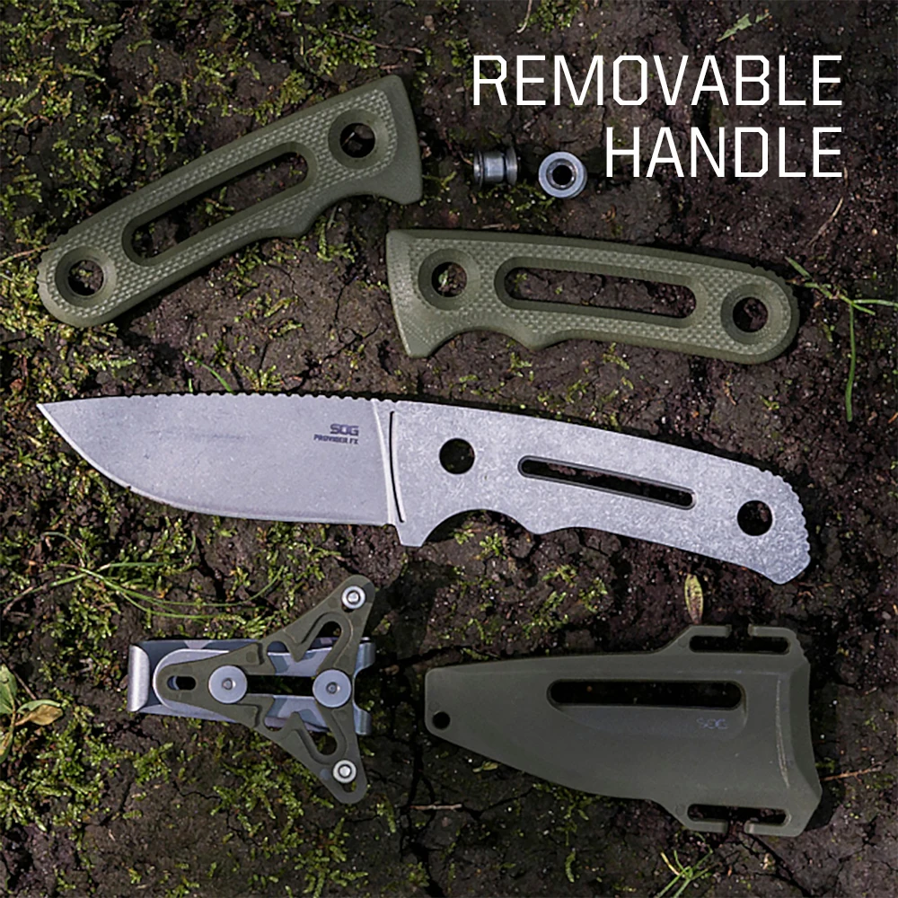 SOG Provider FX Fixed Blade Knife Portable Knife /w Clip Outdoor Survival Camping Fishing Hunting Knives Self-defense Hand Tools