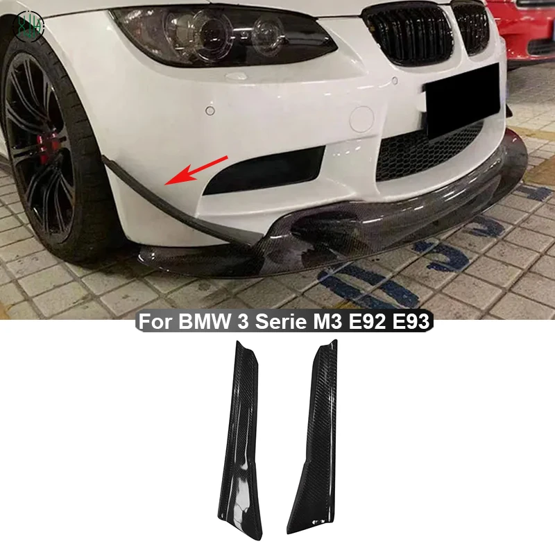 

For BMW E90 E92 E93 M3 2006 - 2013 Carbon Fiber Car Front Bumper Side Splitters Fins Canards Parts GT4 Style Upgrade Body kit