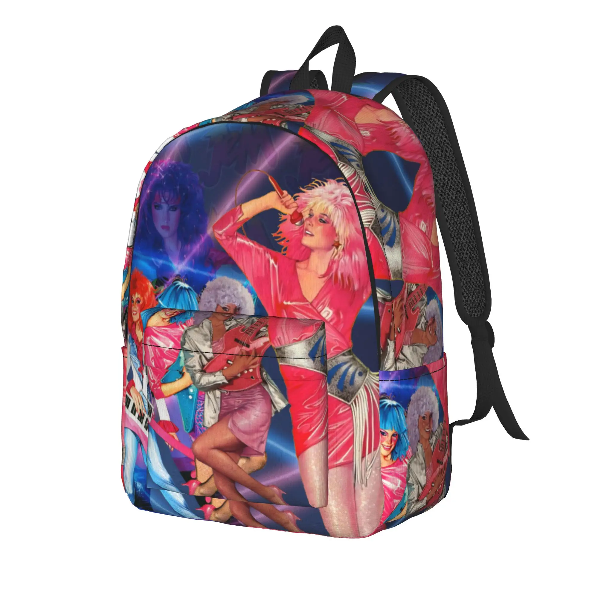 Jem And The Holograms Casual Backpack Outdoor High School Hiking Travel  Daypack for Men Women Laptop Computer Canvas Bags