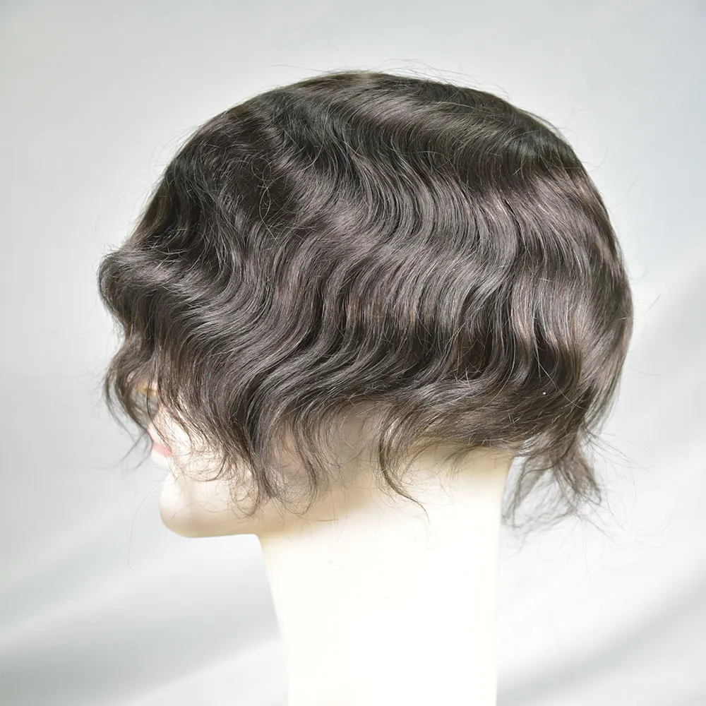 Hair System For Men Australia Style Toupee Swiss Lace with PU Base Wig For Men  Hair Piece Natural Hairline10”x8” Brown 2#