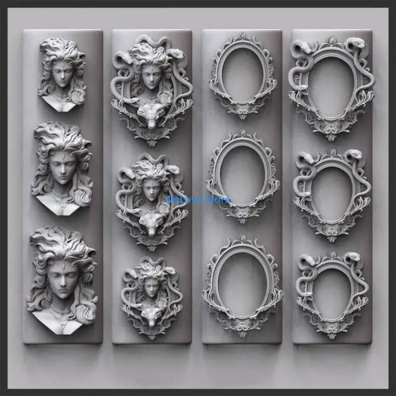 قالب سيليكون احترافي T4MD لفن الأظافر تصميم إطار ميدوسا قابل لإعادة الاستخدام أداة صياغة ذاتية الصنع إكسسوارات مجوهرات