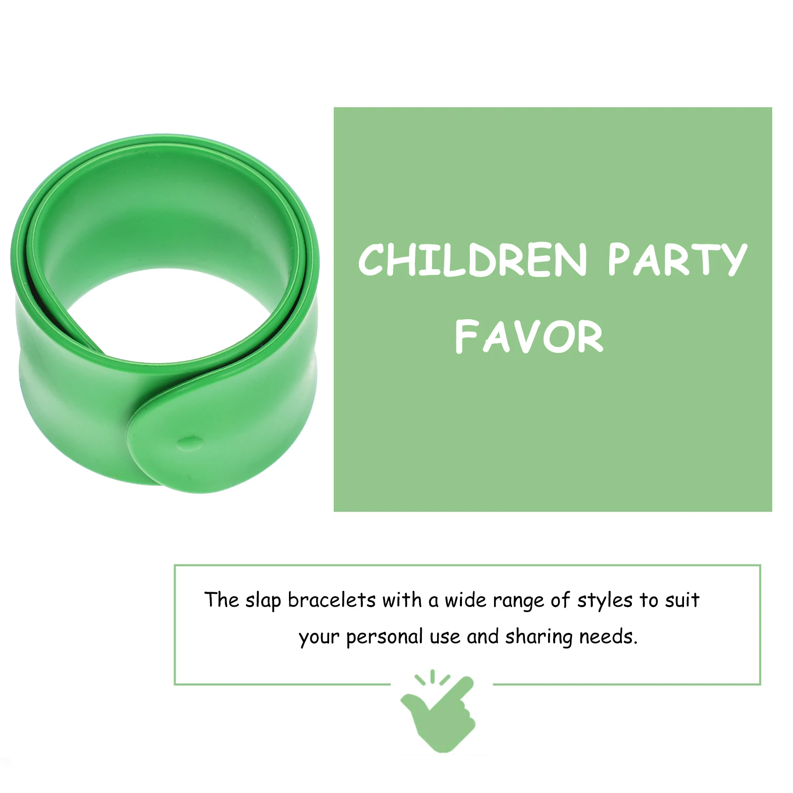 

5 Pcs Silicone Slap Bracelet Kids Pure Rolling Wristb s Green OPP Package Party Favor Safe Decorative Bracelets