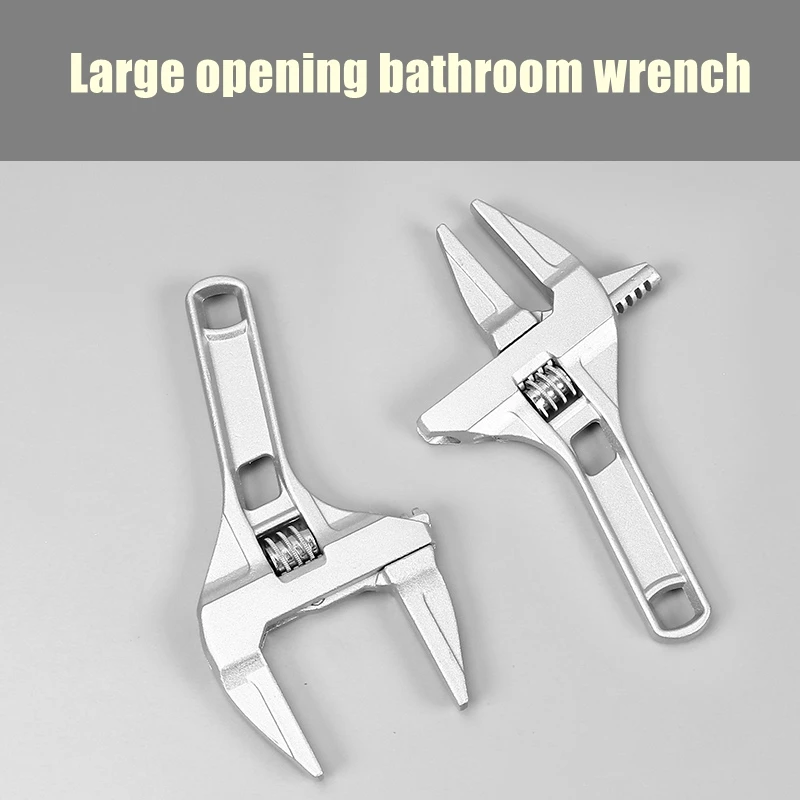 Bathroom wrench tool short handle large opening maintenance of sewer pipes air conditioning valve adjustable wrench