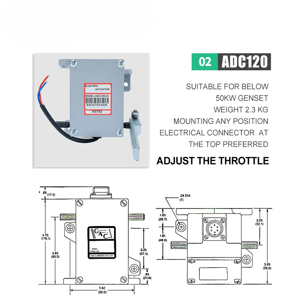 High Quality Actuator ADC120 Diesel Generator Engine Governor Kits 3034572 Pickup Speed Sensor ESD5500E Speed Controller