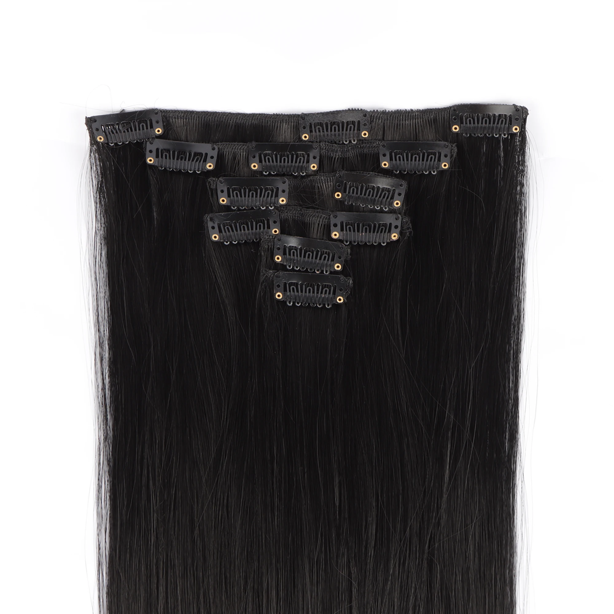 AHVAST clips in hair set 6pcs 22 inches synthetic bone straight clip in hair extension for black women