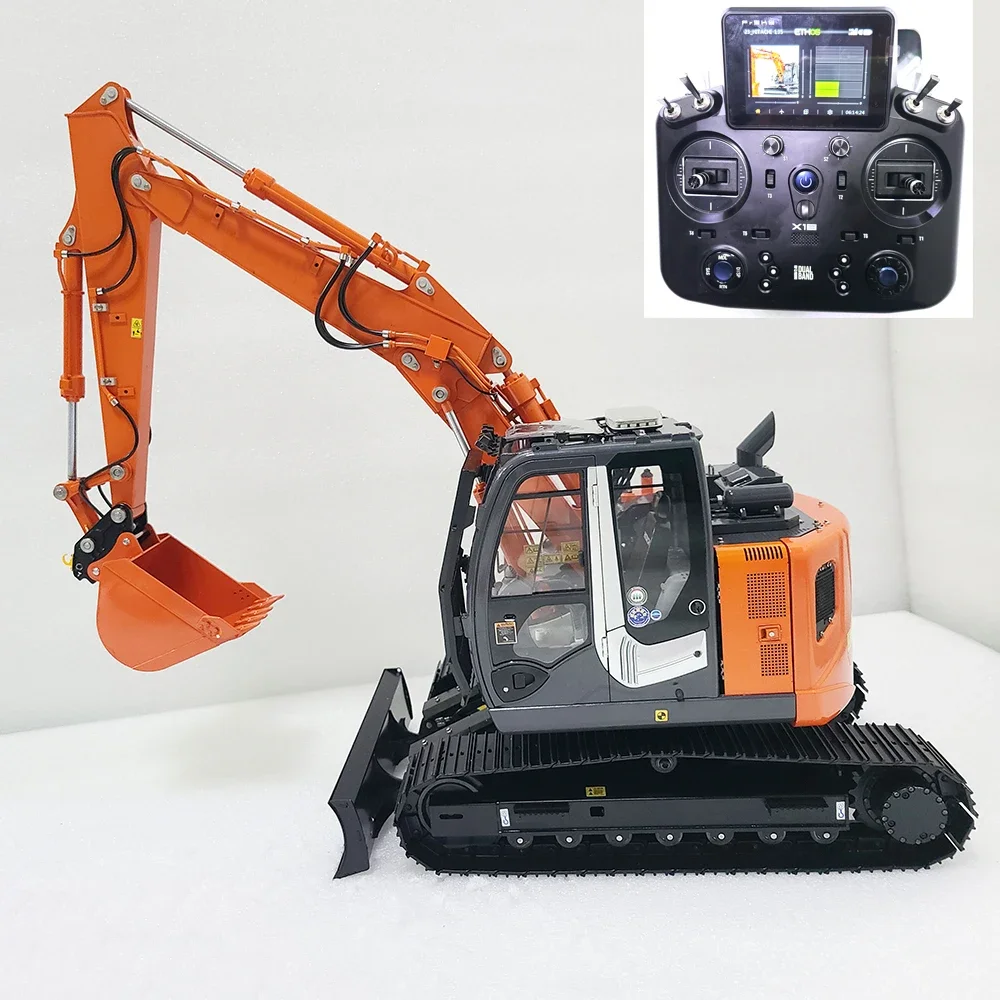 ZX135US RC Excavator 1/14 RC Hydraulic Small Short Tail Excavator RTR Version Crawler Metal Excavator Model Boy RC Car Toy